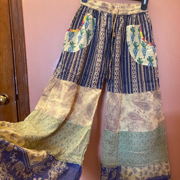 Bell Bottom Patchwork Pants NWOT - Picture 3 of 6